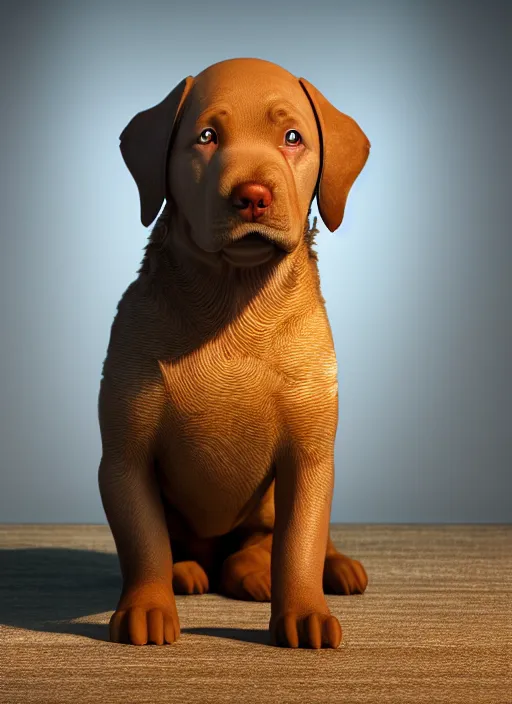 Prompt: chesapeake bay retriever puppy wearing sombrero, paul kidby, octane render, highly detailed, rim light, art, cinematic lighting, very coherent, hyper realism, high detail, 8 k