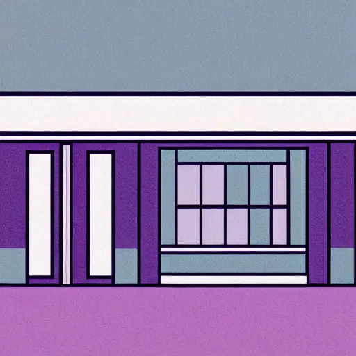 Image similar to art deco illustration of a gaming storefront in a mall in pastel colors