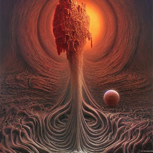 Image similar to a galactic eldritch abomination god deity, fantasy art, 4k, HDR, photorealistic, 8k by zdzisław beksiński
