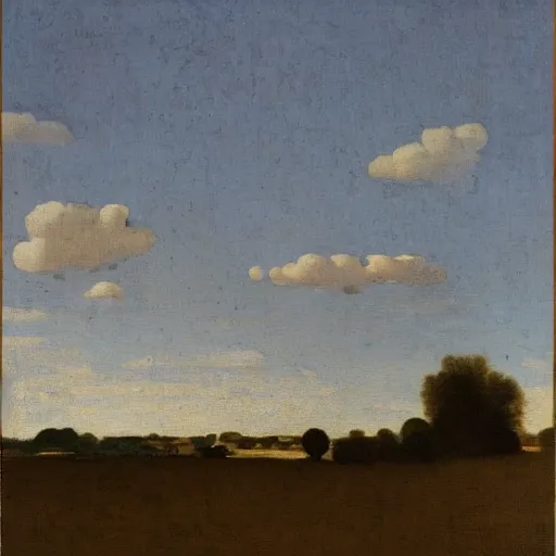 Prompt: Landscape, by Vermeer.
