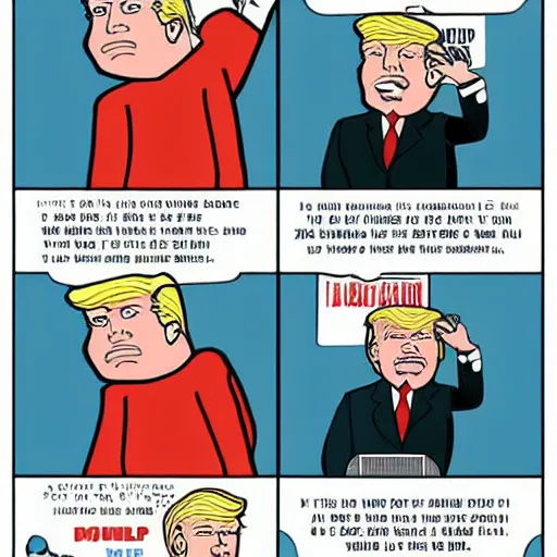 Prompt: donald trump as a big baby by chris ware