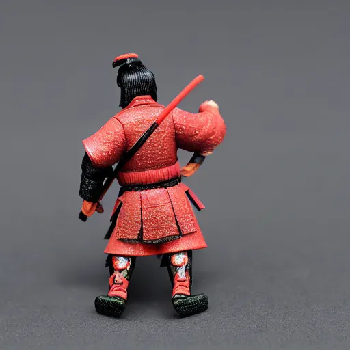 Image similar to Samurai master walking , back view , 20mm lens realistic photo illustration