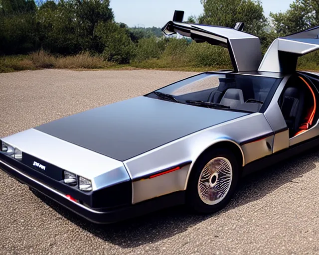 Image similar to new prototype delorean, dslr