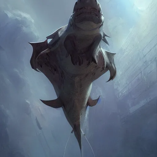 Prompt: cat-shark, smooth, artstation, digital illustration by Ruan Jia and Mandy Jurgens and Artgerm and Wayne Barlowe and Greg Rutkowski and Zdislav Beksinski