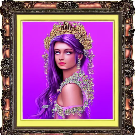 Image similar to princess of amethyst, gorgeous, ornate, intricate, detailed, stunning, framed masterpiece, 4 k