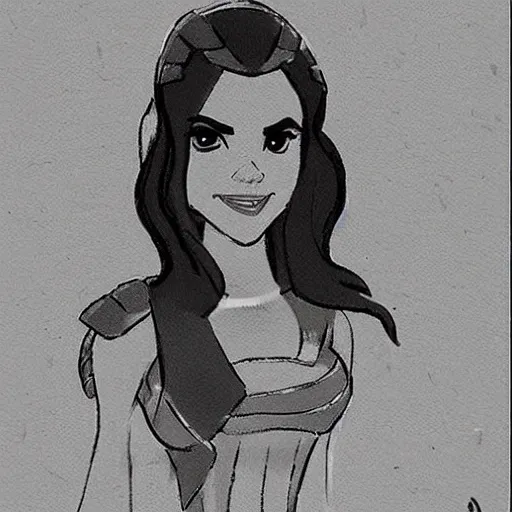 Image similar to milt kahl sketch of victoria justice as princess padme from star wars episode 3