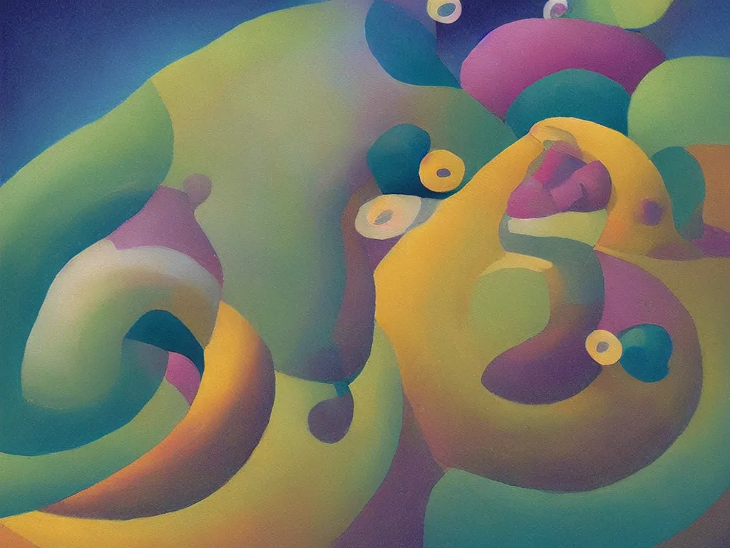 Image similar to snail architecture. Painting by Agnes Pelton