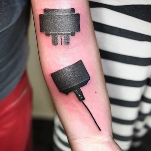 Image similar to sp - 4 0 4 audio mixer tattoo along forearm