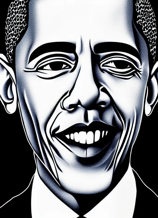 Image similar to portrait of barack obama, intricate, highly detailed, illustration, art by junji ito, junji ito