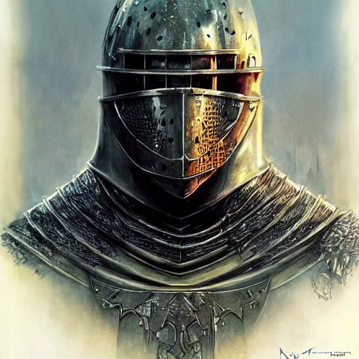 Prompt: dark souls knight as fantasy knight, realistic closeup portrait art by norman rockwell and donato giancola and greg rutkowski, symmetry!!