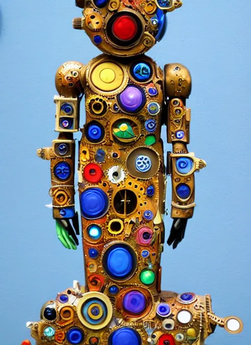 Image similar to image of beautyful female android steampunk by niki de saint phalle,