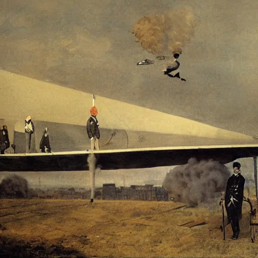 Image similar to zeppelin pilot by alfred stevens