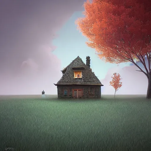 Image similar to an intriguing building in a beautiful landscape by gediminas pranckevicius