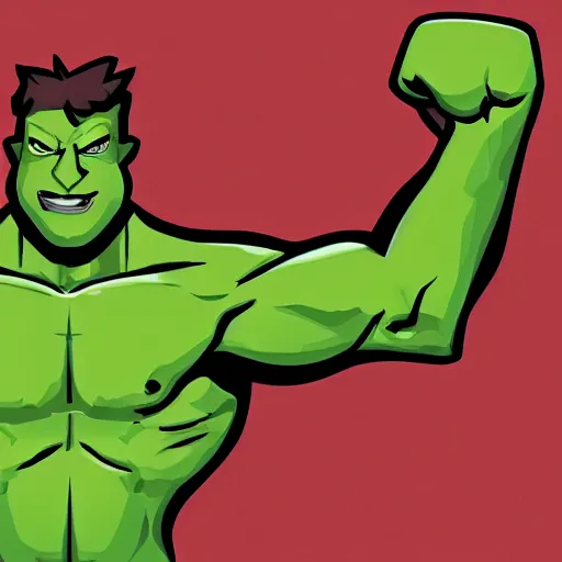 Image similar to a picture of a green man with his fist up, vector art by mor than, featured on deviantart, mingei, marvel comics, polycount, sketchfab