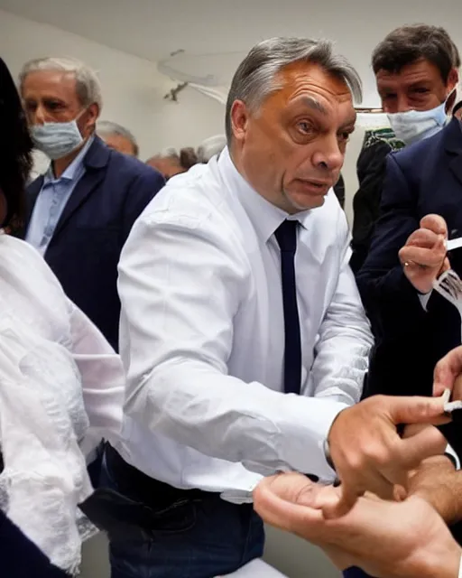 Prompt: Viktor orban stealing the money from the people