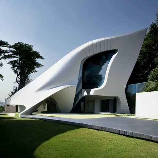 Image similar to house designed by zaha hadid