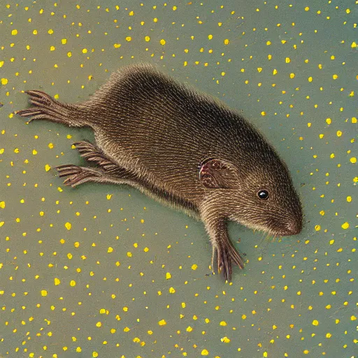 Image similar to robotic giant shrew swimming in the milky way galaxy