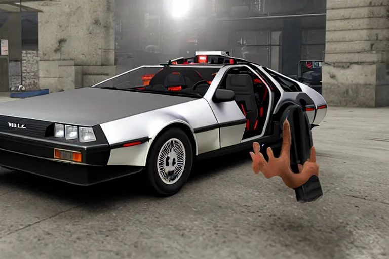 Image similar to delorean in half life alyx