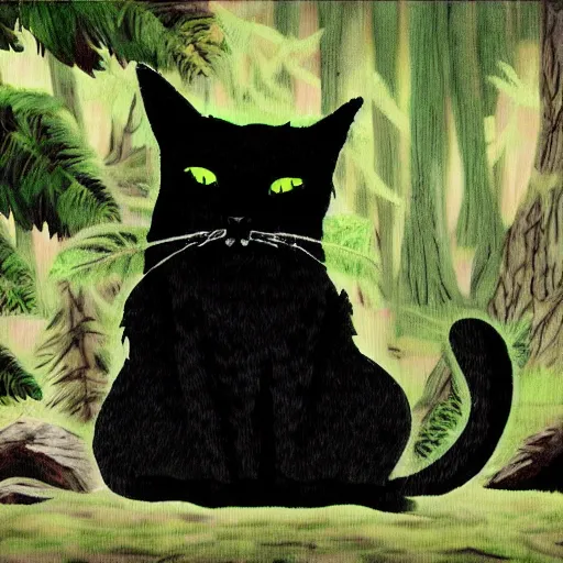 Prompt: a portrait of a cat in the forest, trending on deviantart, made in ms paint, edgy, 2 0 0 0 amv