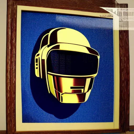 Image similar to individual daft punk silk screen banksy style