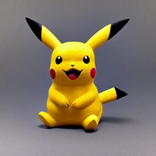 Image similar to Pikachu Sculpture made out of Wood