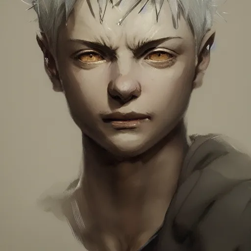 Image similar to realistic portrait of Killua, dramatic lighting, illustration by Greg rutkowski, yoji shinkawa, 4k, digital art, concept art, trending on artstation