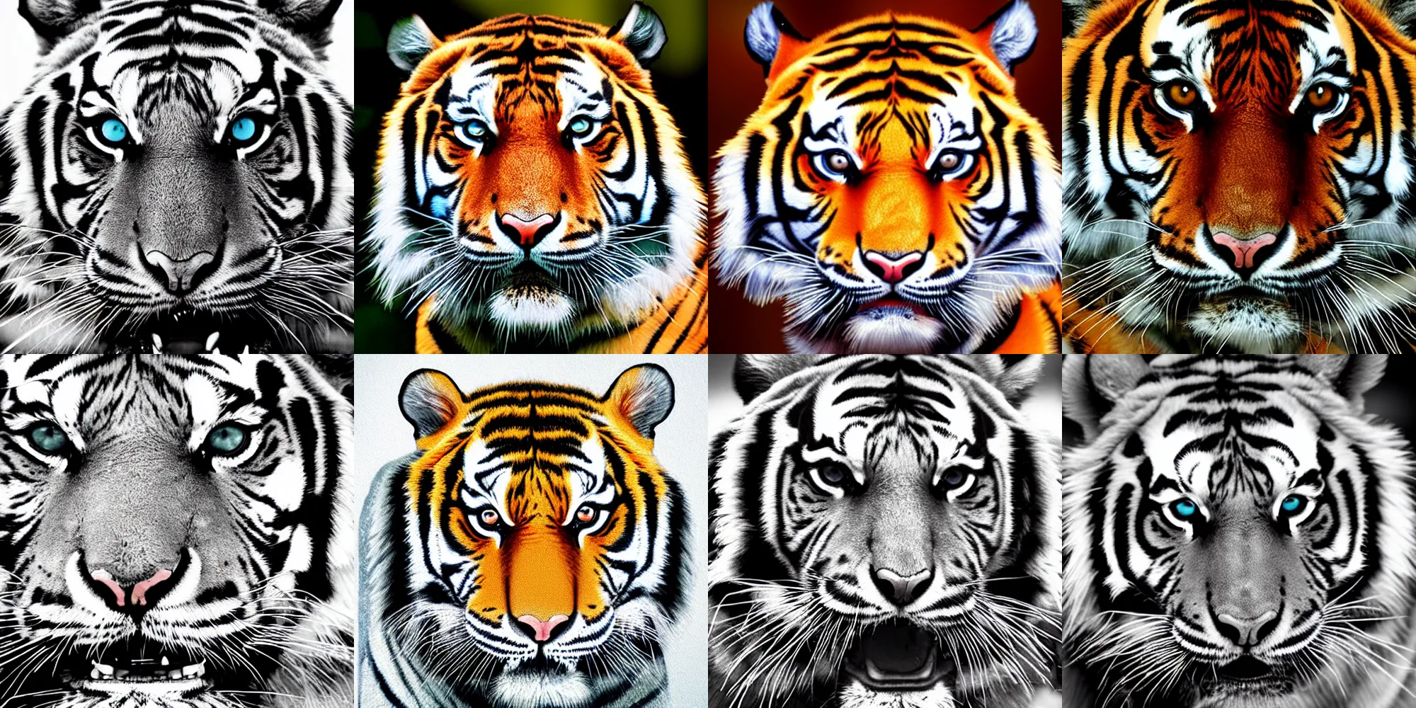 Prompt: tiger face, by casey waldon