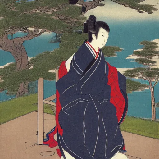 Image similar to a portrait of a character in a scenic environment by nagasawa rosetsu