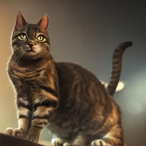 Prompt: a cat , dramatic lighting, cinematic, establishing shot, extremely high detail, foto realistic, cinematic lighting, post processed, concept art, high details, cinematic, 8k resolution, beautiful detailed, photorealistic, digital painting, artstation, concept art, smooth, sharp focus, artstation trending, octane render, unreal engine