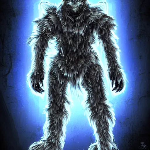 Prompt: a cybertronic werewolf, with lots of fur leds, 8 k, sharp, digital art