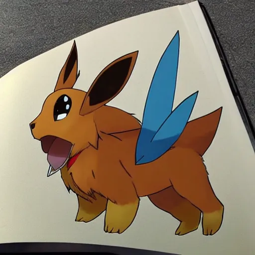 Image similar to eevee sitting in its pokemon trainer's lap, realistic, pokemon - c 1 5