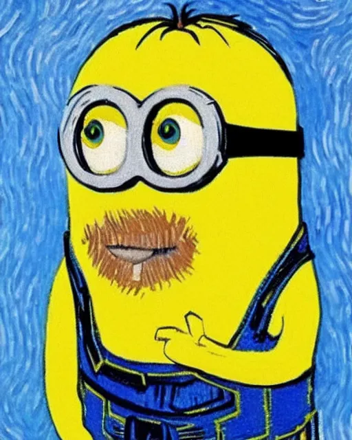 Image similar to Minion Self-portrait by Vincent van Gogh