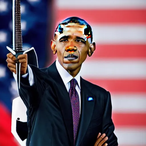 Image similar to obama with a sword