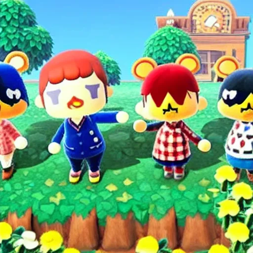 Image similar to animal crossing crip gang