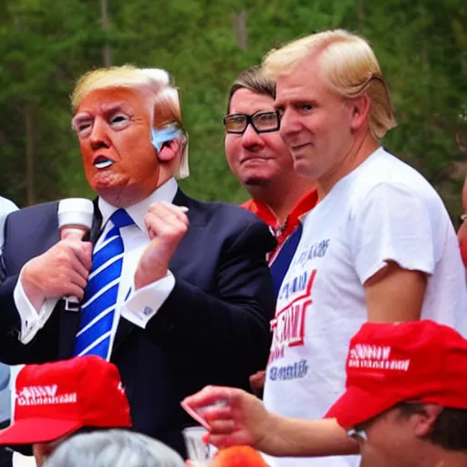 Image similar to Donald Trump wins the hot dog eating contest