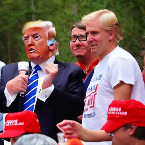 Prompt: Donald Trump wins the hot dog eating contest