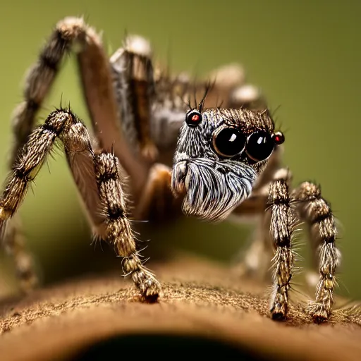 Image similar to macro photography of a jumping spider.