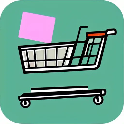 Prompt: shopping cart website icon, flaticon art style