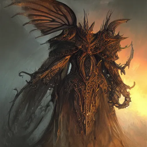 Prompt: butterfly as a dark souls boss by darek zabrocki