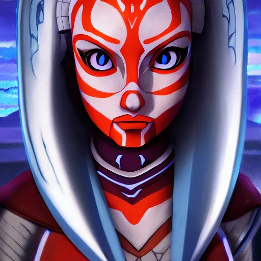 Prompt: portrait of ahsoka tano, anime fantasy illustration by tomoyuki yamasaki, kyoto studio, madhouse, ufotable, comixwave films, trending on artstation