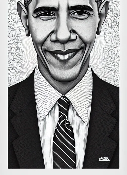 Image similar to closeup portrait of barack obama, an ultrafine detailed illustration by james jean, intricate linework, bright colors, final fantasy, behance contest winner, vanitas, angular, altermodern, unreal engine 5 highly rendered, global illumination, radiant light, detailed and intricate environment