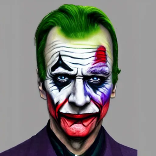 Prompt: Joker face paint on Walter white