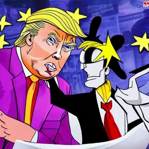 prompthunt: Donald trump as jotaro kujo in jojo's bizarre