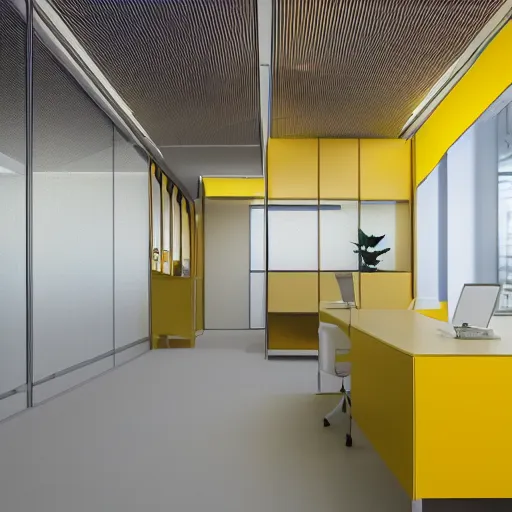 Image similar to yellow office interior liminal space