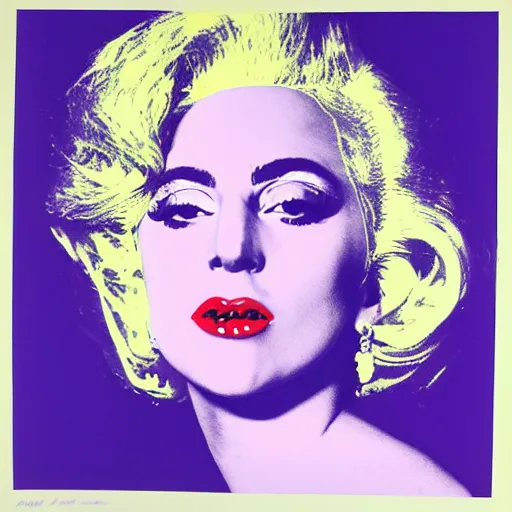 Image similar to lady gaga by andy warhol