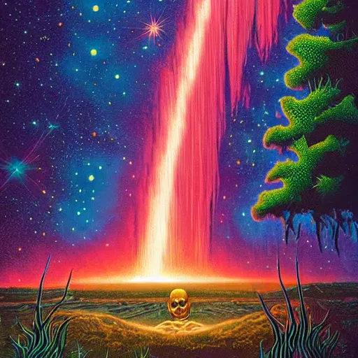 Image similar to ngc 3132 falling waterfall mysterious skull landscape by Casey Weldon, edge of the world, image credit nasa nat geo