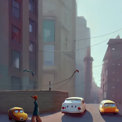 Image similar to goro fujita ilustration sundays hanging out with cars full of a big city, painting by goro fujita, sharp focus, highly detailed, artstation