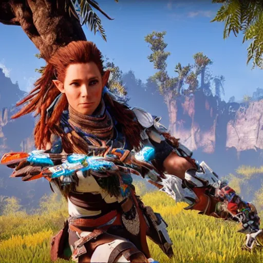 Prompt: Link in Horizon Zero Dawn