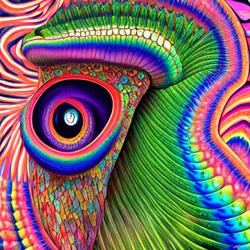 Image similar to psychedelic portrait of the rainbow serpent, digital painting, amazing detail, art station, cgsociety