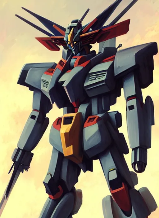 Image similar to portrait epic gundam with sword. highly detailed, digital painting, concept art, smooth, sharp focus, illustration, art by greg rutkowski